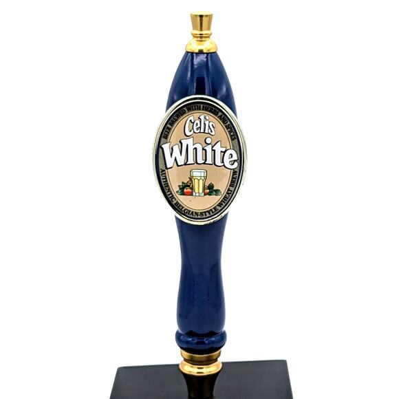 Celis Brewery Celis White Draft Beer Tap Handle Belgian Witbier Blue Hourglass - Picture 1 of 15